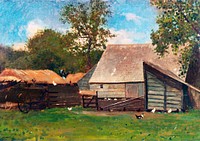 Farmyard with Ducks and Chickens (ca. 1872&ndash;1873) by <a href="https://www.rawpixel.com/search/Winslow%20Homer?sort=curated&amp;page=1&amp;topic_group=_my_topics">Winslow Homer</a>. Original from The Smithsonian. Digitally enhanced by rawpixel.