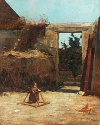 French Farmyard (1867) by <a href="https://www.rawpixel.com/search/Winslow%20Homer?sort=curated&amp;page=1&amp;topic_group=_my_topics">Winslow Homer</a>. Original from The Smithsonian. Digitally enhanced by rawpixel.