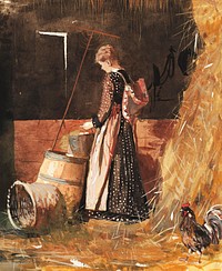 Fresh Eggs (1874) by <a href="https://www.rawpixel.com/search/Winslow%20Homer?sort=curated&amp;page=1&amp;topic_group=_my_topics">Winslow Homer</a>. Original from The National Gallery of Art. Digitally enhanced by rawpixel.
