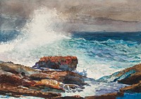 Incoming Tide, Scarboro, Maine (1883) by Winslow Homer. Original from The National Gallery of Art. Digitally enhanced by rawpixel.