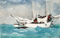 Key West, Hauling Anchor (1903) by Winslow Homer. Original from The National Gallery of Art. Digitally enhanced by rawpixel.