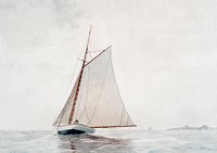 Sailing off Gloucester (ca.1880) by <a href="https://www.rawpixel.com/search/Winslow%20Homer?sort=curated&amp;page=1&amp;topic_group=_my_topics">Winslow Homer</a>. Original from Yale University Art Gallery. Digitally enhanced by rawpixel.