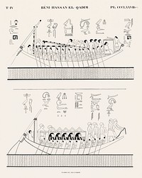 Vintage illustration of Tomb of Nevothph from Monuments de l'&Eacute;gypte et de la Nubie.