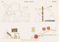 Paintings executed in one of the tombs from Monuments de l'&Eacute;gypte et de la Nubie (1835&ndash;1845) by Jean Fran&ccedil;ois Champollion (1790&ndash;1832). Original from The New York Public Library. Digitally enhanced by rawpixel.