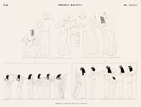 Vintage illustration of Paintings executed in the tombs from Monuments de l&#39;&Eacute;gypte et de la Nubie.
