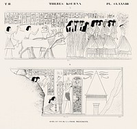 Vintage illustration of Continuation and end of the previous frieze from Monuments de l&#39;&Eacute;gypte et de la Nubie.