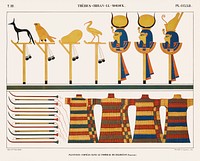 Paintings copied from the tomb of Ramses IV (Maimonides) from Monuments de l&#39;&Eacute;gypte et de la Nubie (1835&ndash;1845) by <a href="https://www.rawpixel.com/search/Jean%20Fran%C3%A7ois%20Champollion?&amp;sort=curated&amp;page=1">Jean Fran&ccedil;ois Champollion</a> (1790&ndash;1832). Original from The New York Public Library. Digitally enhanced by rawpixel.