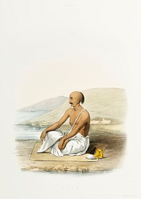 Gyan from The Sundhya or the Daily Prayers of the Brahmins (1851) by <a href="https://www.rawpixel.com/search/Sophie%20Charlotte%20Belnos?&amp;page=1">Sophie Charlotte Belnos</a> (1795&ndash;1865).