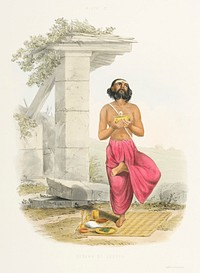Pooja to Soorya (Sun) from The Sundhya or the Daily Prayers of the Brahmins (1851) by <a href="https://www.rawpixel.com/search/Sophie%20Charlotte%20Belnos?&amp;page=1">Sophie Charlotte Belnos</a> (1795&ndash;1865).
