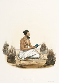 Punch Agnee from The Sundhya or the Daily Prayers of the Brahmins (1851) by <a href="https://www.rawpixel.com/search/Sophie%20Charlotte%20Belnos?&amp;page=1">Sophie Charlotte Belnos</a> (1795&ndash;1865).