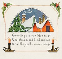 Christmas greetings card (1924) from The Miriam and Ira D. Wallach Division of Art, Prints and Photographs: Picture Collection published by <a href="https://www.rawpixel.com/search/Whitney%20Valentine%20Co?sort=curated&amp;page=1">Whitney Valentine Co</a>. Original from the New York Public Library. Digitally enhanced by rawpixel.<br />