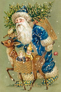 A Merry Christmas from (ca. 1900s) from The Miriam and Ira D. Wallach Division Of Art, Prints and Photographs: Picture Collection published by an unknown artist. Original From The New York Public Library. Digitally enhanced by rawpixel.