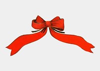 Red Christmas ribbons tied into a bow vector