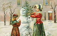 A Merry Christmas (1903) from The Miriam And Ira D. Wallach Division Of Art, Prints and Photographs: Picture Collection by an unknown artist. Original From The New York Public Library. Digitally enhanced by rawpixel.
