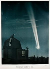 The great comet of 1881 from the Trouvelot<br />astronomical drawings (1881-1882) by <a href="https://www.rawpixel.com/search/etienne%20leopold%20trouvelot?&amp;page=1">E. L. Trouvelot</a> (1827-1895)