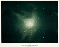 Star clusters in Hurcules from the Trouvelot<br />astronomical drawings (1881-1882) by <a href="https://www.rawpixel.com/search/etienne%20leopold%20trouvelot?&amp;page=1">E. L. Trouvelot </a>(1827-1895)
