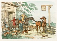 Illustration of hunters before hunting from Sporting Sketches (1817-1818) by <a href="https://www.rawpixel.com/search/Henry%20Alken?&amp;page=1">Henry Alken </a>(1784-1851). Original from The New York Public Library. Digitally enhanced by rawpixel.