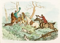 Illustration of successful fox hunting from Sporting Sketches (1817-1818) by Henry Alken (1784-1851). Original from The New York Public Library. Digitally enhanced by rawpixel.