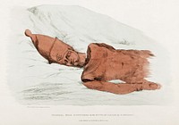 Plate 28 : Colossal Head of Red Granite by <a href="https://www.rawpixel.com/search/Giovanni%20Battista%20Belzoni?sort=curated&amp;rating_filter=all&amp;mode=shop&amp;page=1">Giovanni Battista Belzoni</a> (1778-1823) from Plates illustrative of the researches and operations in Egypt and Nubia (1820). Original from The New York Public Library. Digitally enhanced by rawpixel.