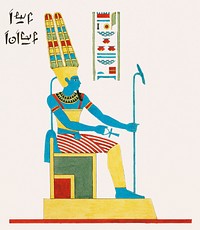 Amon, Amon-ra illustration from Pantheon Egyptien (1823-1825) by <a href="https://www.rawpixel.com/search/Leon%20Jean%20Joseph%20Dubois?sort=curated&amp;rating_filter=all&amp;mode=shop&amp;page=1">Leon Jean Joseph Dubois</a> (1780-1846). Digitally enhanced by rawpixel. Original from The New York Public Library. Digitally enhanced by rawpixel.