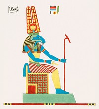 Amon, Amon-ra illustration from Pantheon Egyptien (1823-1825) by <a href="https://www.rawpixel.com/search/Leon%20Jean%20Joseph%20Dubois?sort=curated&amp;rating_filter=all&amp;mode=shop&amp;page=1">Leon Jean Joseph Dubois</a> (1780-1846). Digitally enhanced by rawpixel. Original from The New York Public Library. Digitally enhanced by rawpixel.
