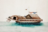 Chinese painting of a duck junk (ancient Chinese ship) (ca.1800–1899) from the Miriam and Ira D. Wallach Division of Art, Prints and Photographs: Art & Architecture Collection. Original from the New York Public Library. Digitally enhanced by rawpixel.