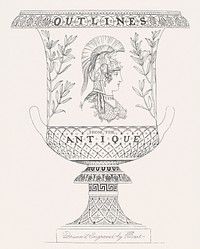 Outlines from the antique from An illustration of the Egyptian, Grecian and Roman costumes by <a href="https://www.rawpixel.com/search/Thomas%20Baxter?sort=curated&amp;rating_filter=all&amp;mode=shop&amp;page=1">Thomas Baxter</a> (1782&ndash;1821). Original from The New York Public Library. Digitally enhanced by rawpixel.