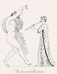 Bacchanalian & bacchante from An illustration of the Egyptian, Grecian and Roman costumes by Thomas Baxter (1782&ndash;1821). Original from The New York Public Library. Digitally enhanced by rawpixel.