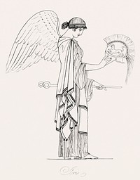 Iris from An illustration of the Egyptian, Grecian and Roman costumes by <a href="https://www.rawpixel.com/search/Thomas%20Baxter?sort=curated&amp;rating_filter=all&amp;mode=shop&amp;page=1">Thomas Baxter</a> (1782&ndash;1821). Original from The New York Public Library. Digitally enhanced by rawpixel.