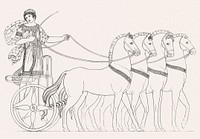 Paris in the quadriga from An illustration of the Egyptian, Grecian and Roman costumes by <a href="https://www.rawpixel.com/search/Thomas%20Baxter?sort=curated&amp;rating_filter=all&amp;mode=shop&amp;page=1">Thomas Baxter</a> (1782&ndash;1821). Original from The New York Public Library. Digitally enhanced by rawpixel.