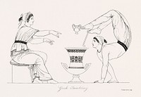 Greek tumbling from An illustration of the Egyptian, Grecian and Roman costumes by <a href="https://www.rawpixel.com/search/Thomas%20Baxter?sort=curated&amp;rating_filter=all&amp;mode=shop&amp;page=1">Thomas Baxter</a> (1782&ndash;1821). Original from The New York Public Library. Digitally enhanced by rawpixel.