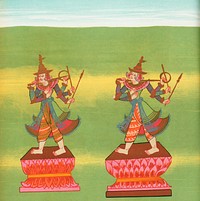 13. Lord of the South (Taungmagy&iacute; nat) and 14. Maung Minshin nat (also called Shin Byu) from The thirty-seven nats : a phase of spirit worship prevailing in Burma (1906) by William Griggs (1832-1911). Original from The New York Public Library. Digitally enhanced by rawpixel.