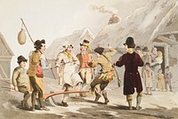 Illustration of the fool plough from The Costume of Yorkshire (1814) by George Walker (1781-1856). Original from The New York Public Library. Digitally enhanced by rawpixel.