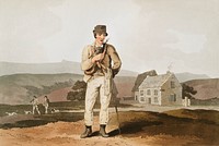 Illustration of moor guide from The Costume of Yorkshire (1814) by <a href="https://www.rawpixel.com/search/George%20Walker?&amp;page=1">George Walker </a>(1781-1856). Original from The New York Public Library. Digitally enhanced by rawpixel.
