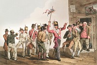 Illustration of thirty-third regiment from The Costume of Yorkshire (1814) by <a href="https://www.rawpixel.com/search/George%20Walker?&amp;page=1">George Walker </a>(1781-1856). Original from The New York Public Library. Digitally enhanced by rawpixel.