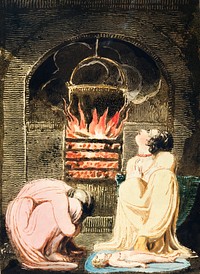 Cauldron over a fire from Europe: a Prophecy (1794) illustration by William Blake (1752-1827). Original from The New York Public Library. Digitally enhanced by rawpixel.
