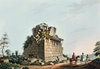 Base of a colossal Column near Syracuse from Views in the Ottoman Dominions, in Europe, in Asia, and some of the Mediterranean islands (1810) illustrated by Luigi Mayer (1755-1803).
