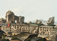 Fragments at Ephesus from Views in the Ottoman Dominions, in Europe, in Asia, and some of the Mediterranean islands (1810) illustrated by <a href="https://www.rawpixel.com/search/Luigi%20Mayer?&amp;page=1">Luigi Mayer</a> (1755-1803).