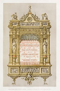 Title page of the Industrial arts of the Nineteenth Century (1851-1853) by <a href="https://www.rawpixel.com/search/Sir%20Matthew%20Digby%20wyatt?">Sir Matthew Digby wyatt</a> (1820-1877).