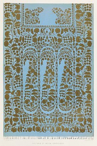 Specimen of Indian embroidery from the Industrial arts of the Nineteenth Century (1851-1853) by <a href="https://www.rawpixel.com/search/Sir%20Matthew%20Digby%20wyatt?">Sir Matthew Digby wyatt</a> (1820-1877).