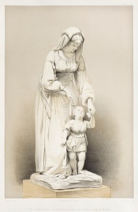 &quot;The first step&quot; a statue in marble from the Industrial arts of the Nineteenth Century (1851-1853) by <a href="https://www.rawpixel.com/search/Sir%20Matthew%20Digby%20wyatt?">Sir Matthew Digby wyatt</a> (1820-1877).