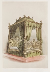 Metal bedstead from the Industrial arts of the Nineteenth Century (1851-1853) by Sir Matthew Digby wyatt (1820-1877).