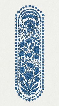 Vintage flower mobile wallpaper, beautiful indian embroidery, remix from the artwork of Sir Matthew Digby Wyatt