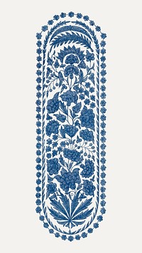 Vintage flower mobile wallpaper vector, beautiful indian embroidery, remix from the artwork of Sir Matthew Digby Wyatt