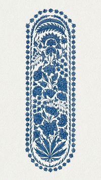 Vintage flower mobile wallpaper psd, beautiful indian embroidery, remix from the artwork of Sir Matthew Digby Wyatt