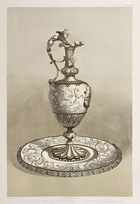 Renaissance vase and dish in parian from the Industrial arts of the Nineteenth Century (1851-1853) by <a href="https://www.rawpixel.com/search/Sir%20Matthew%20Digby%20wyatt?">Sir Matthew Digby wyatt</a> (1820-1877).