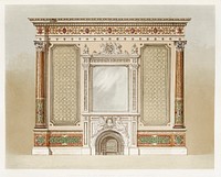 Decoration of an apartment from the Industrial arts of the Nineteenth Century (1851-1853) by <a href="https://www.rawpixel.com/search/Sir%20Matthew%20Digby%20wyatt?">Sir Matthew Digby wyatt</a> (1820-1877).