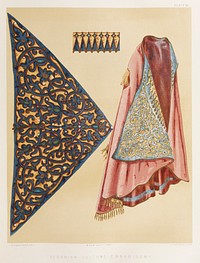 Albanian costume embroidery from the Industrial arts of the Nineteenth Century (1851-1853) by Sir Matthew Digby wyatt (1820-1877).