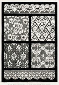Machine made lace from the Industrial arts of the Nineteenth Century (1851-1853) by <a href="https://www.rawpixel.com/search/Sir%20Matthew%20Digby%20wyatt?">Sir Matthew Digby wyatt</a> (1820-1877).