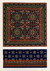 Carpets in the medieval style from the Industrial arts of the Nineteenth Century (1851-1853) by <a href="https://www.rawpixel.com/search/Sir%20Matthew%20Digby%20wyatt?">Sir Matthew Digby wyatt</a> (1820-1877).